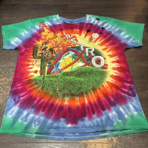 Travis Scott Tie Dye Astro World T Shirt Large - Picture 2 of 5